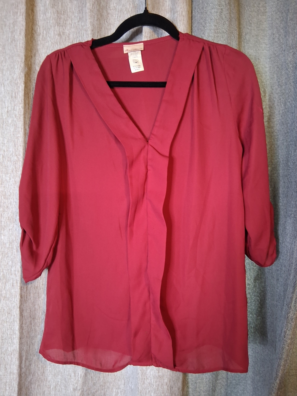 Fashion Magazine Rose Pink V-Neck Draped Blouse